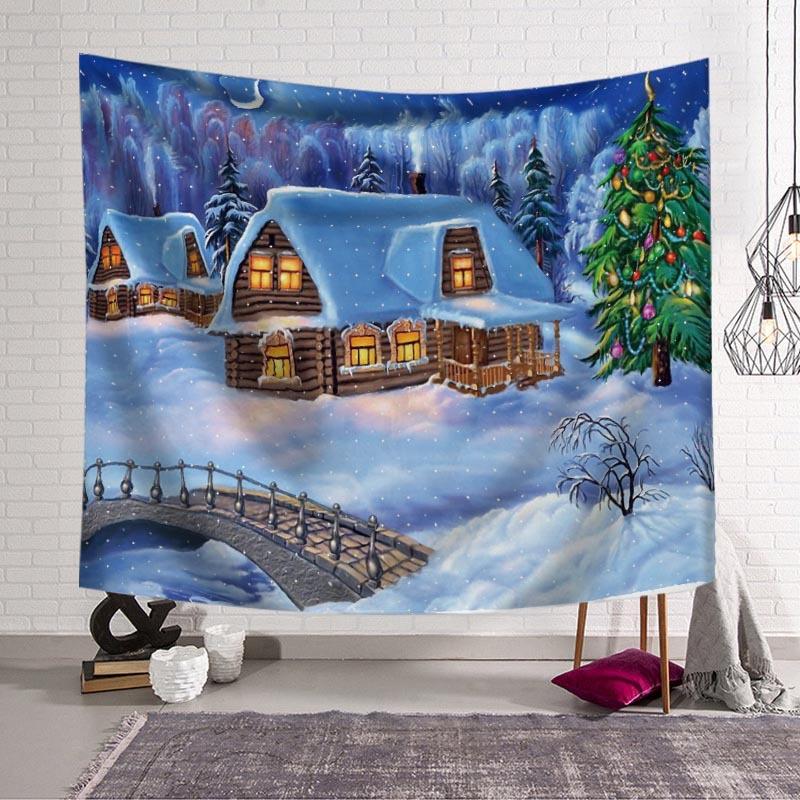 Home Decor Tapestry Christmas Print Pattern Tapestry Christmas Room Wall Background Fabric