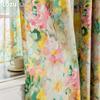 1PC LOZUJOJU European Pastoral Style Printed Colorful Curtains Full Blackout Curtains for Bedroom Living Room Balcony Window for Home Decor