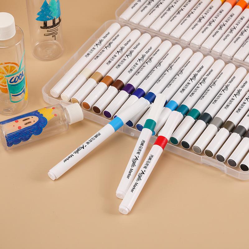 60-Color Set of Waterproof Quick-Drying Acrylic Marker Pens for Kids