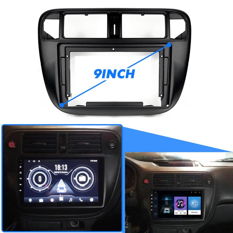 9Inch  Car Radio Stereo Fascia Frame Panel Black For Honda Civic EJ/EK/EM 1996-2001
