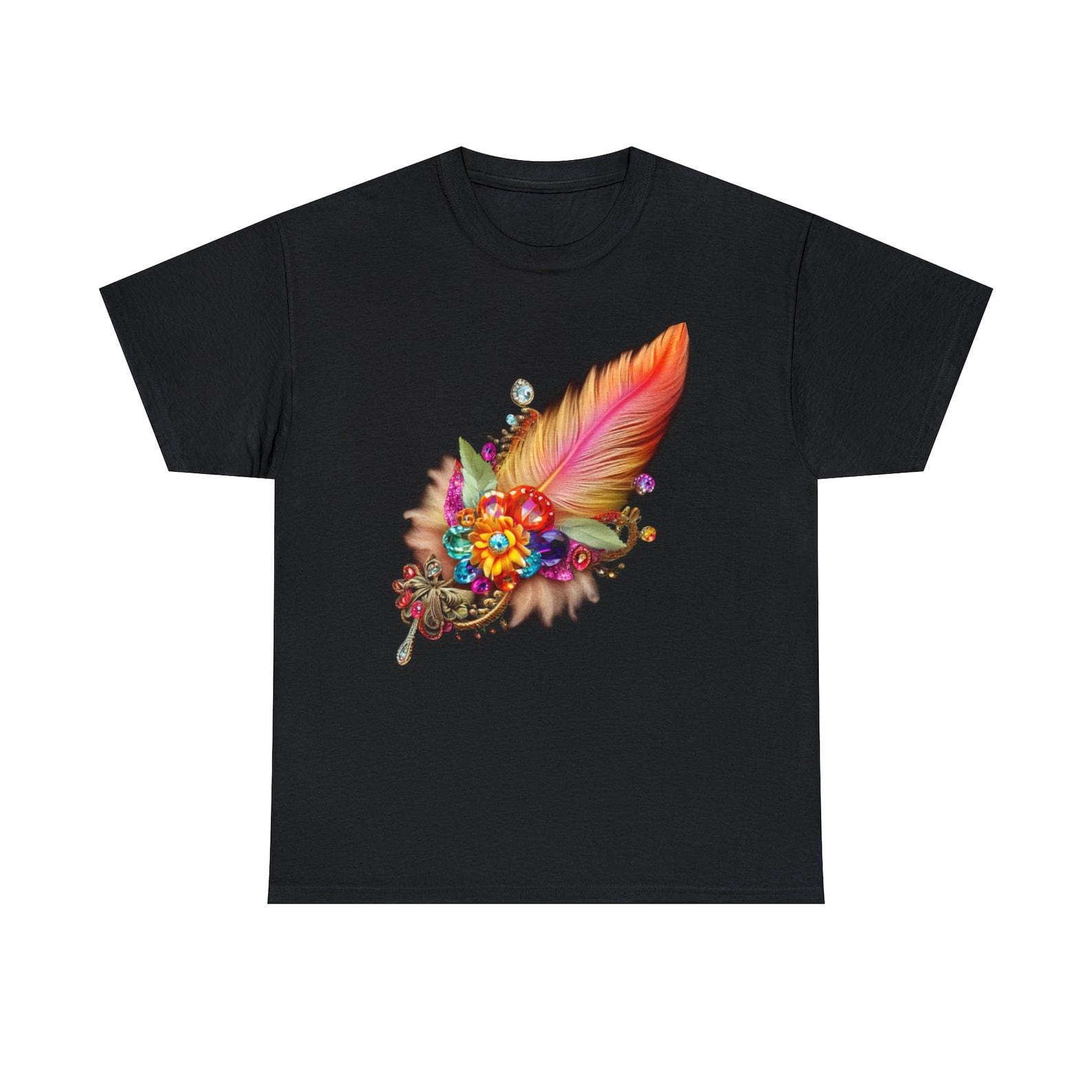 Jeweled Feather Tee 140