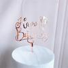 Happy Birthday Cake Topper Cake Acrylic Rose Gold Topper Birthday Party Decoration