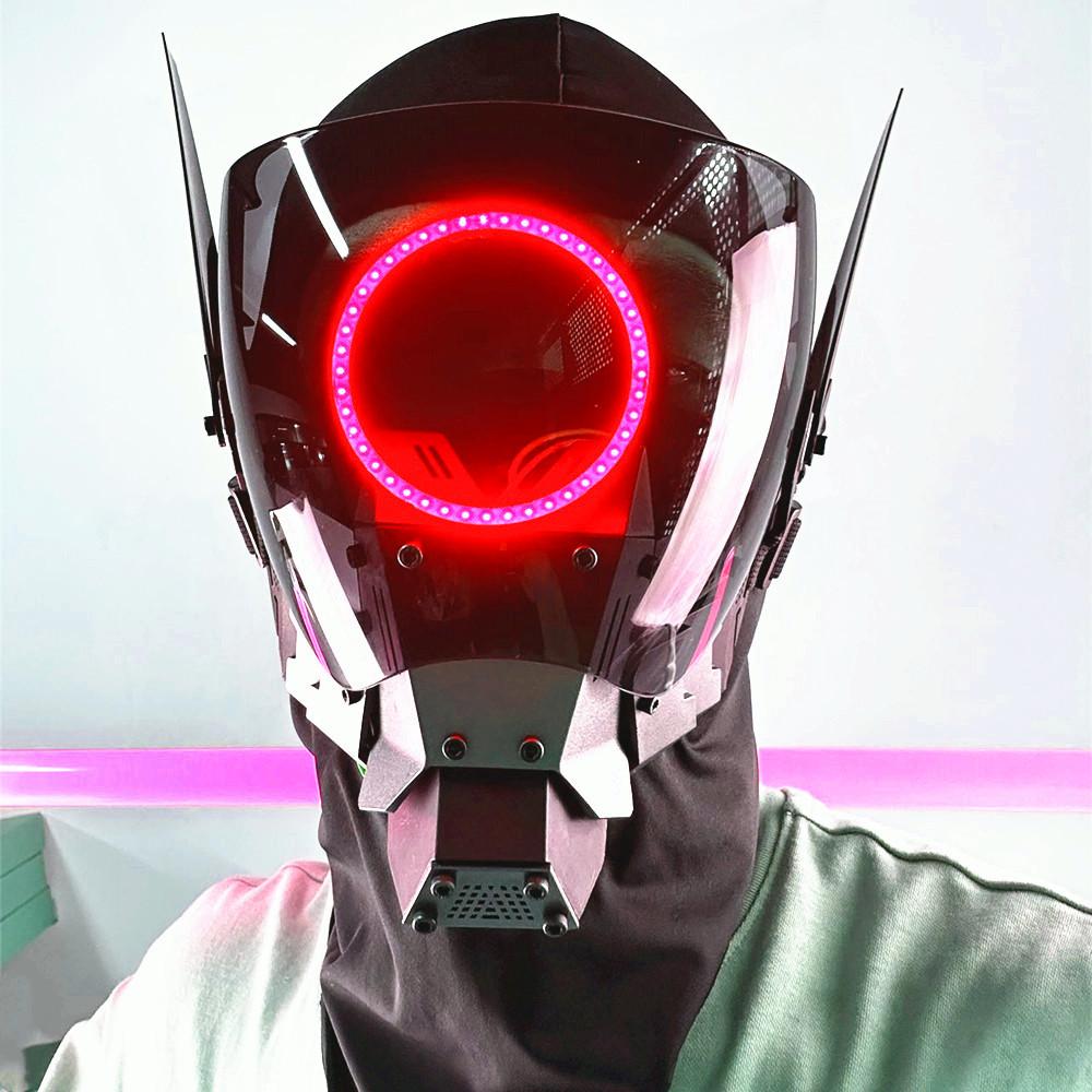 Cyber Punk Commander Cosplay Led Mask,DIY Detachable Punk Mask,Perfect for Halloween,Parties,Masquerade,and Music Festivals