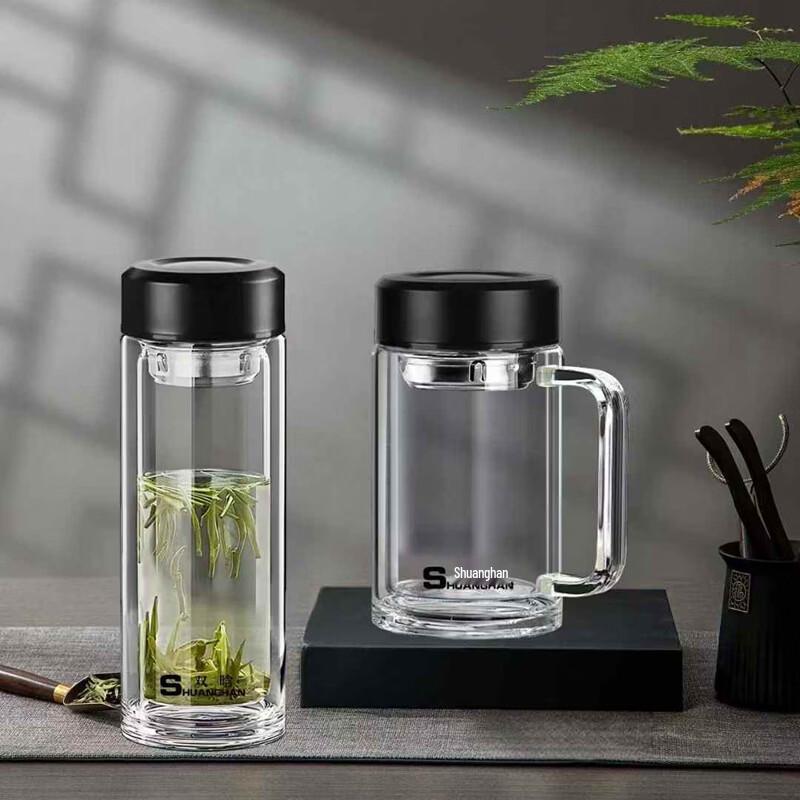 Shuanghan Double-Layer Glass Tea Infuser Cup
