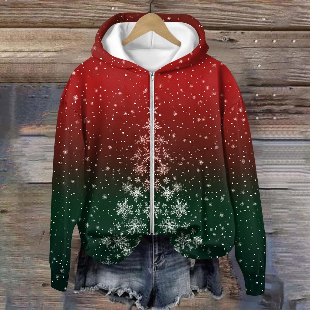 Jackets For Women Long Sleeve  Zip Up  Print Outerwear Casual Jackets
