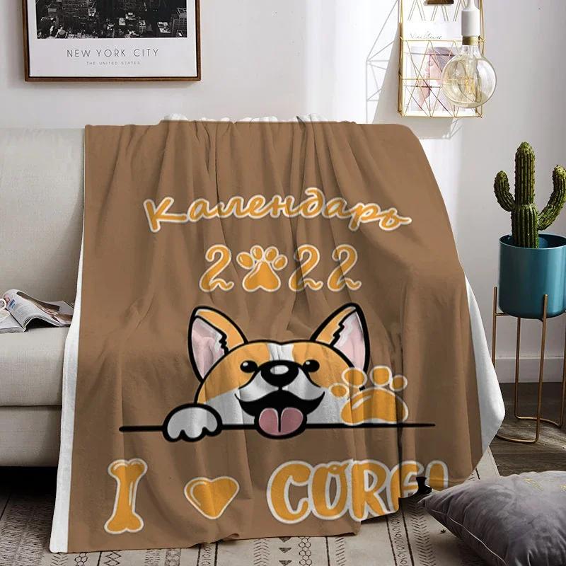 Sausage Dogs Warm Winter Blankets for Decorative Sofa Corgi Animals Blanket Double Beds Dachshund Bedspread On the Bed Knee Nap