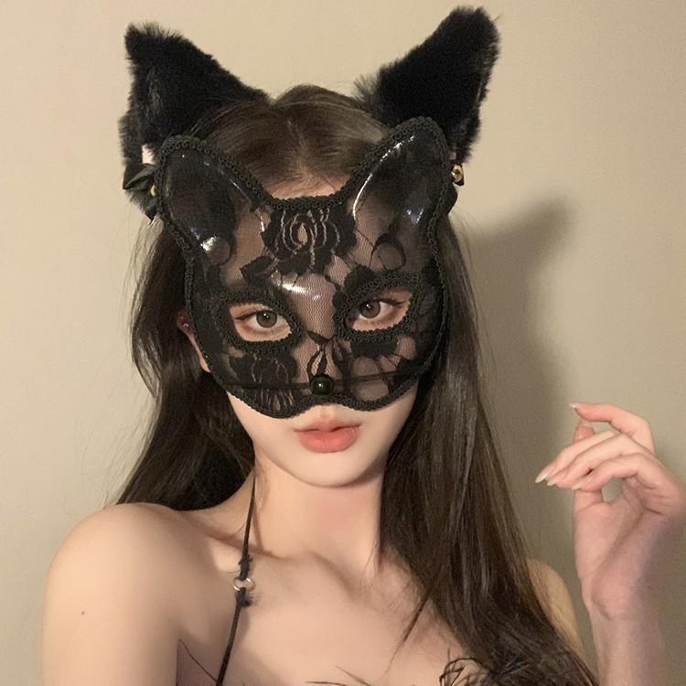 Sexy Half-Face Lace Feather Mask for Halloween Makeup Masquerade Party