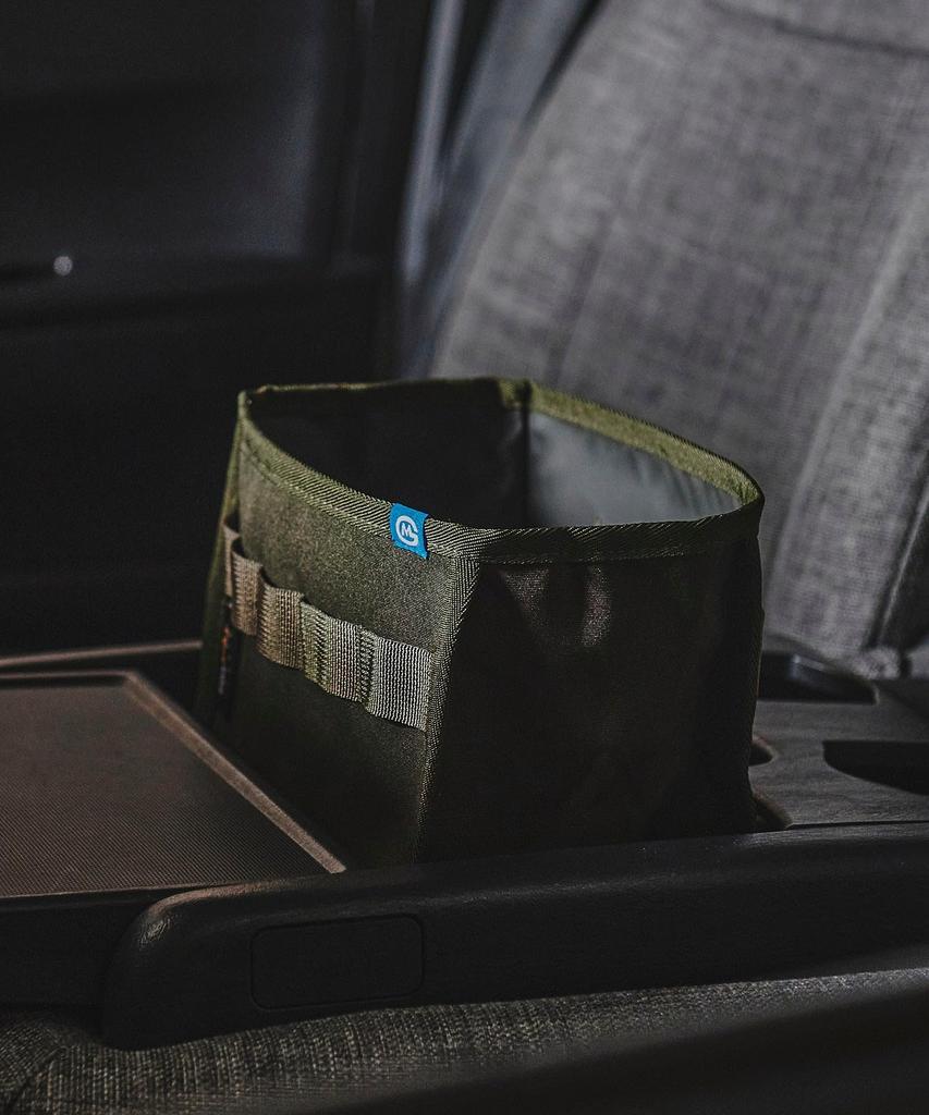 GORDON MILLER Car Cordura Dustbin, Olive Drab, 1646562