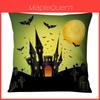 Luxurious Cotton Linen Square Halloween Pattern Throw Pillow Case Cover For A Timeless And Elegant Home Decor