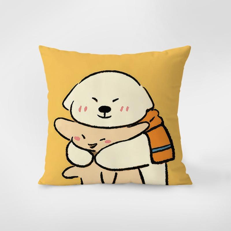 Stil desen animat Fericit Drăguț Față de pernă Îmbrățișare pentru cămin Decorare Birou Sufragerie Canapea Față de pernă