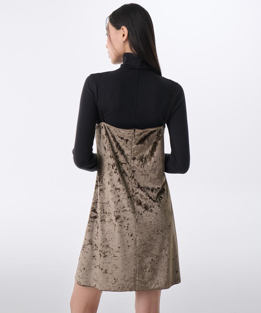 MUSINSA STANDARD WOMAN Women'S Velvet Bustier Mini Dress [Brown]