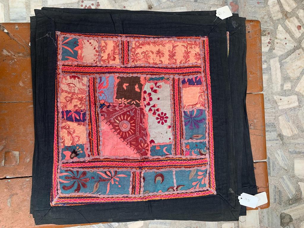 Hand Embroidered Cotton Pillow Cover: Boho Decorative Cushion 40