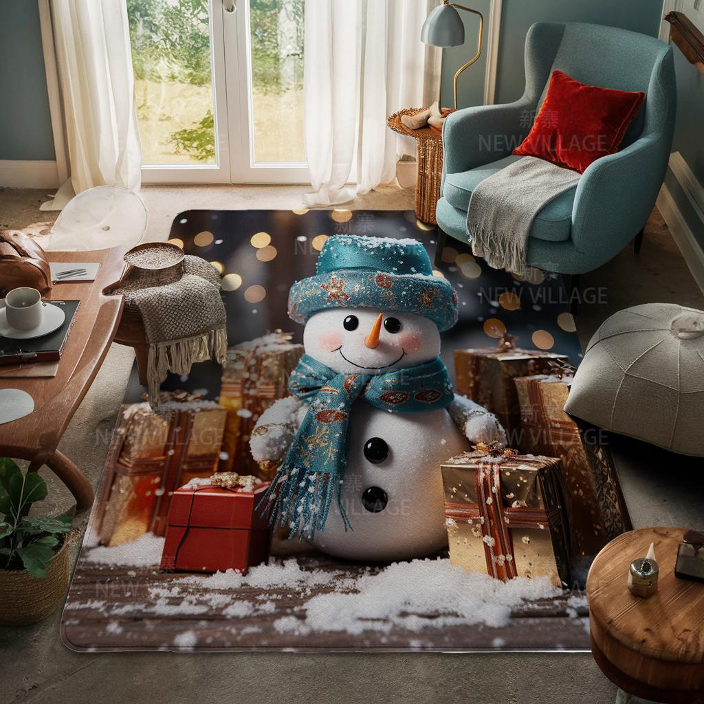 House Entrance Carpet Home Door Mat Living Room Bath Foot Bathroom Non-slip Water Absorption Rugs Bath Merry Christmas Winter