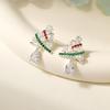 S925 Silver Christmas Tree Stud Earrings - Elegant Women's Light Luxury Fashion Jewelry for New Year's Eve