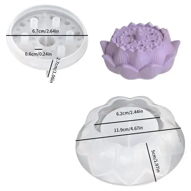 

Lotus Incense Burners Silicone Mold Aromatherapy Gypsum Lotus Jar Storage Box Candle Cup Grinding Tool Wholesale