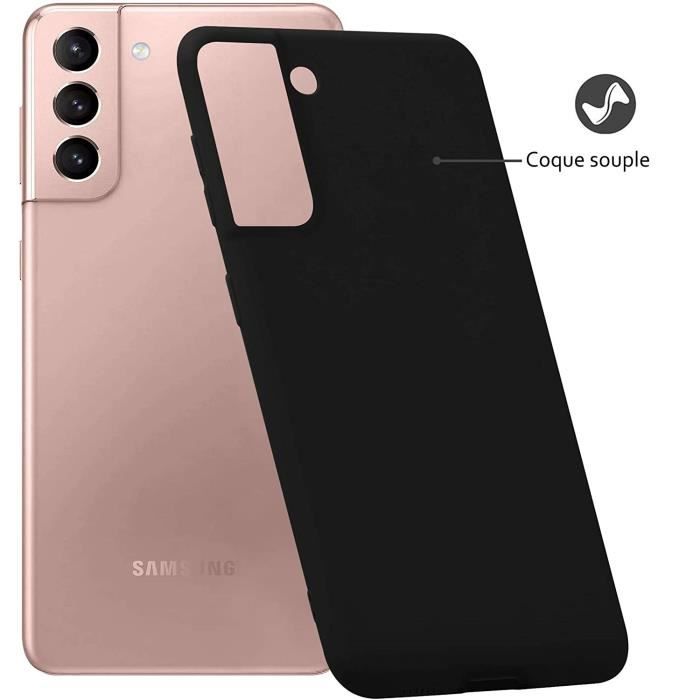 Coque de protection - Toproduits® - Samsung Galaxy S21 FE - Noir - Verre trempé - Souple