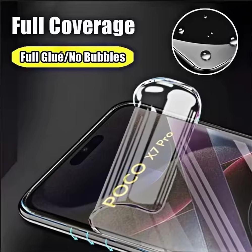 5 ks Hydrogelová fólie Pro POCO X7 X6 X5 Pro X4 X3 NFC C75 C65 Průhledný chránič obrazovky Pro POCO F8 F7 F6 F5 M6 Pro 5G Ne sklo Měkká fólie