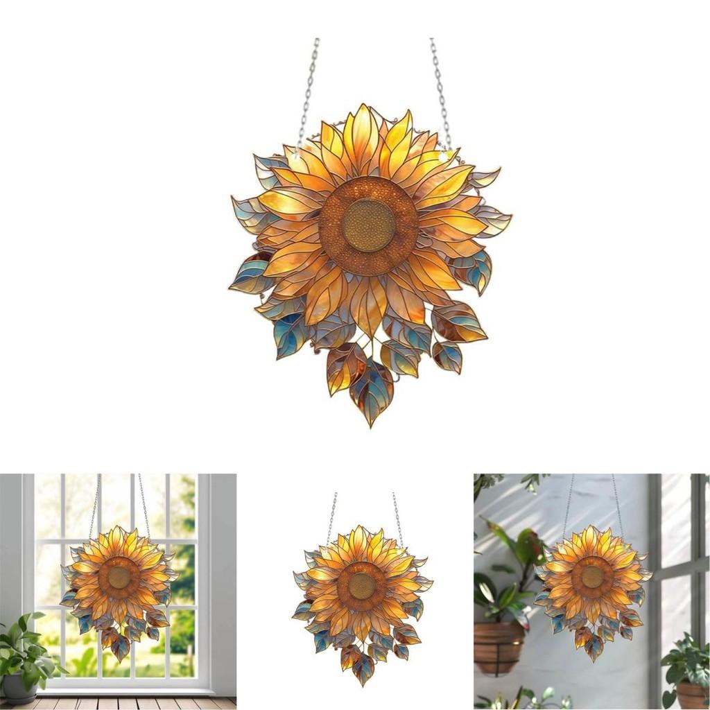 Sonnenblumen-Acryl-Fensterdeko mit buntem Glasdesign für die Hausinneneinrichtung