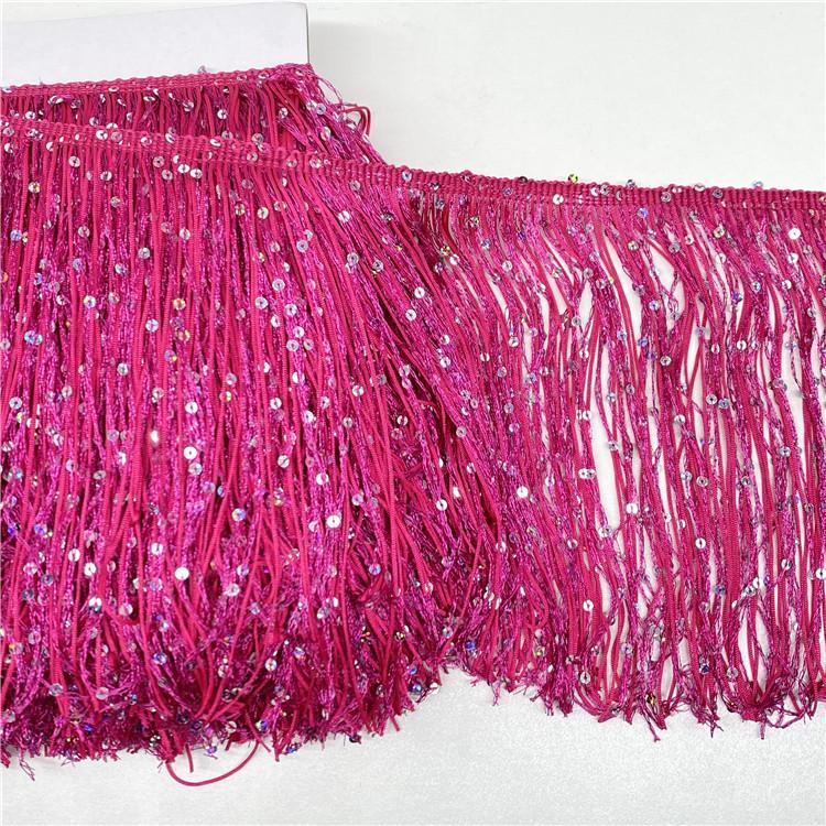 Sequin Encryption Thickened 20Cm Wide Nylon Row Beard Latin Dance Fringed Lace Dance Clothing Accessories