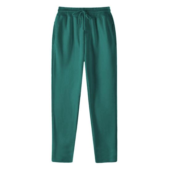Unisex Spring Fall Pants with Side Pockets Elastic Waist Straight Wide Leg Sweatpants