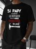 Men's French Restoration Slang Pattern T-shirt Sieréparer Humor Tool Print Regular Fit Round Neck Summer Casual T-shirt