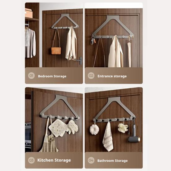 Hanger Rack Punch-free Over-the-Door Organizer Heavy Duty No-Drill Easy Installation RV Door