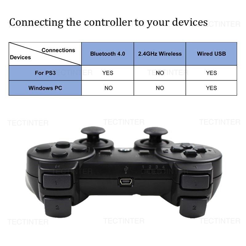 Bluetooth-Compatible Wireless Controller For PS3 Joystick Gamepad For PlayStation 3 Controle Accessories USB PC Game Controller
