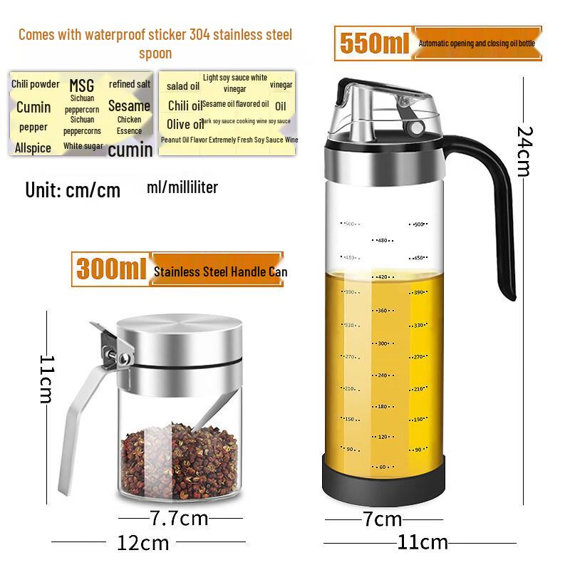 Automatic Opening Glass Oil Dispenser