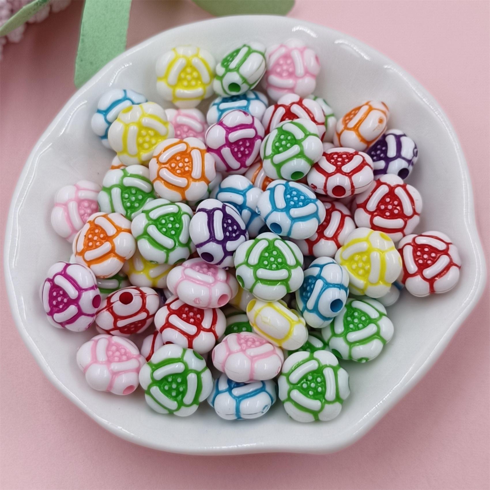 

High quality Jewelry Accessories Acrylic Handmade Flower Necklace Bracelet Material Butterfly Ball Beaded 100pcs Letter DIY Double-sided rose