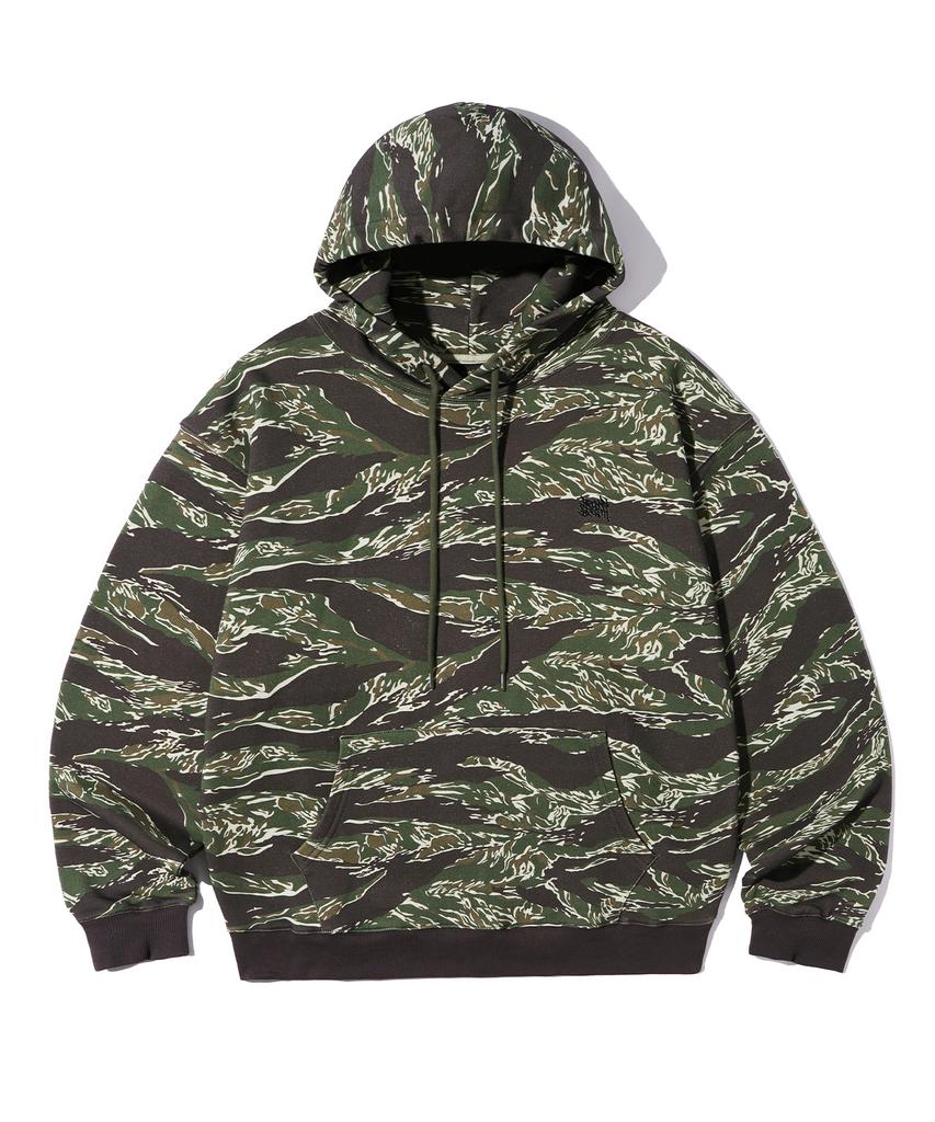 Camo Pattern Hoodie - Black