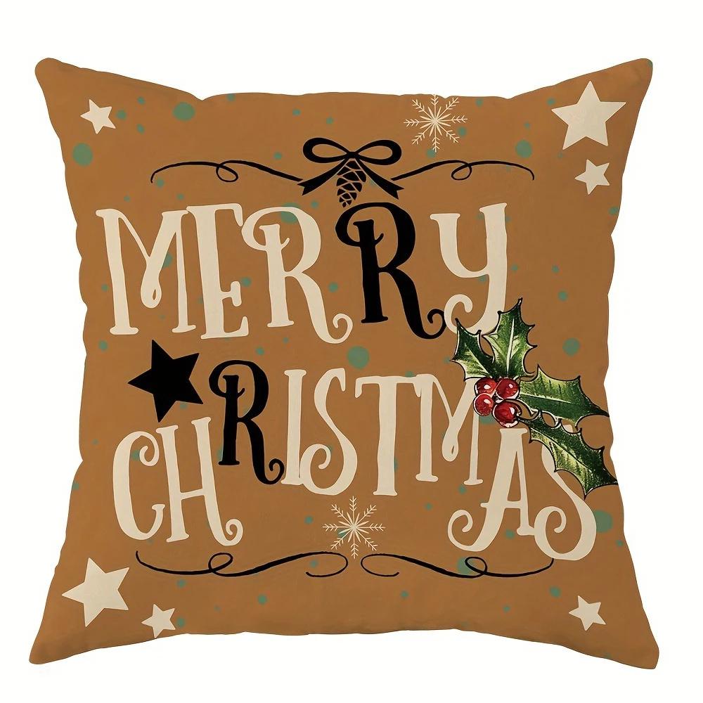 Fröhliche Weihnachten Dekoration Kissenbezug Weihnachtsmann Schneemann Muster ist geeignet für Zuhause Zimmer Sofa Kissenbezug Neujahrsgeschenk