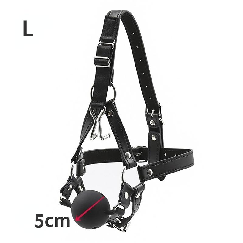 Mouth Gag Ball and Nose Hook for Fetish Role Play Bdsm Bondage Harness Strap Head Belts with Silicone Hollow Sex Toys Adult Game