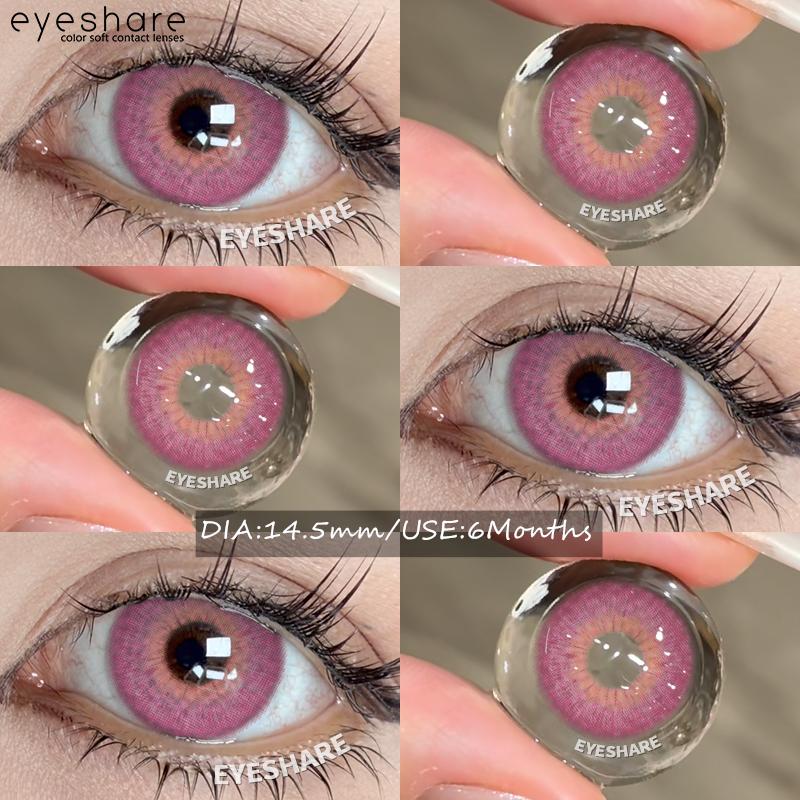 Eyeshare 2pcs NEW Colored Contact Lenses Fashion Blue Eyes Lenses Gray Beauty Pupils Brown Eyes Contacts Green Lens 6 Months Use