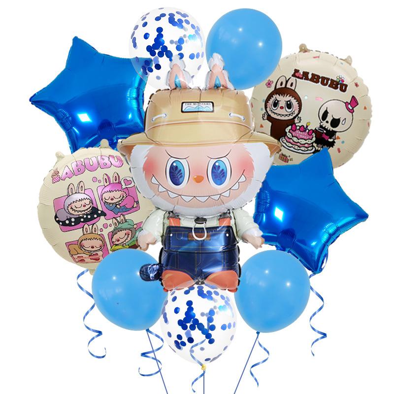 Palloncino in Lamina di Alluminio Labubu Set Decorativo per Festa di Compleanno Labubu Stand