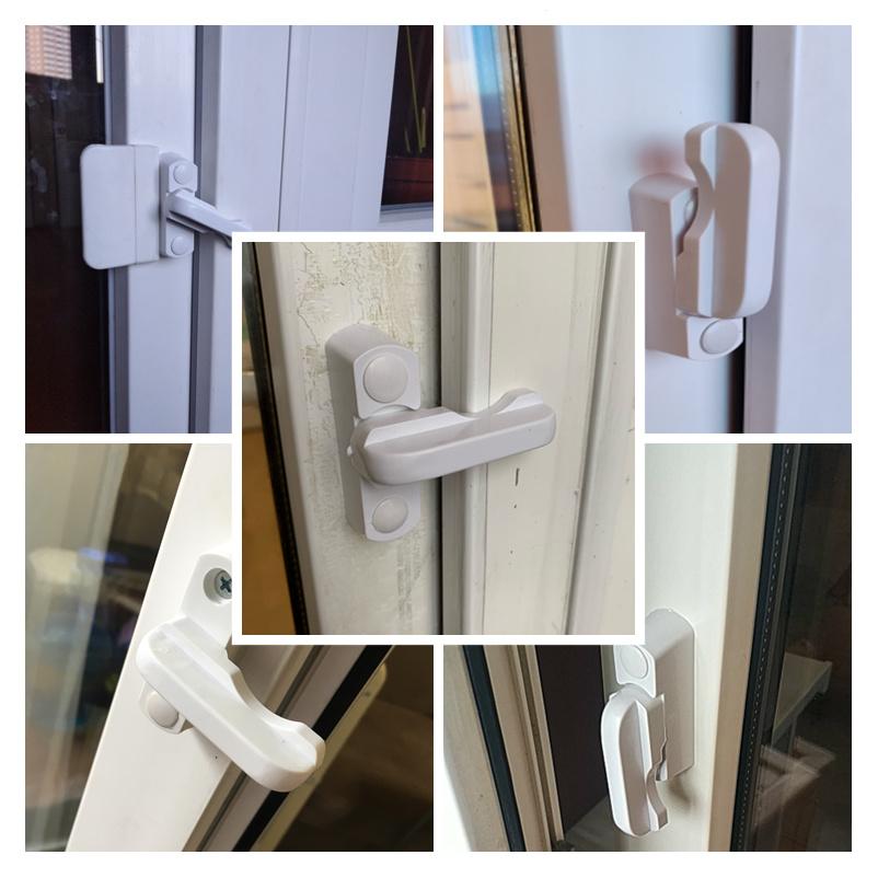 3/5Pcs T-locks Plastic+Stainless Steel+Zinc Alloy UPVC Child Safe Security Window Door Sash Lock Safety Lever Handle Sweep Latch