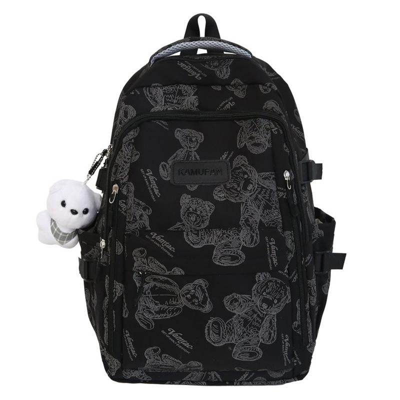 Schoolbag Wholesale New Backpack Fashion Bear Large Capacity Student Bag Practical Leisure Travel Shoulder Back