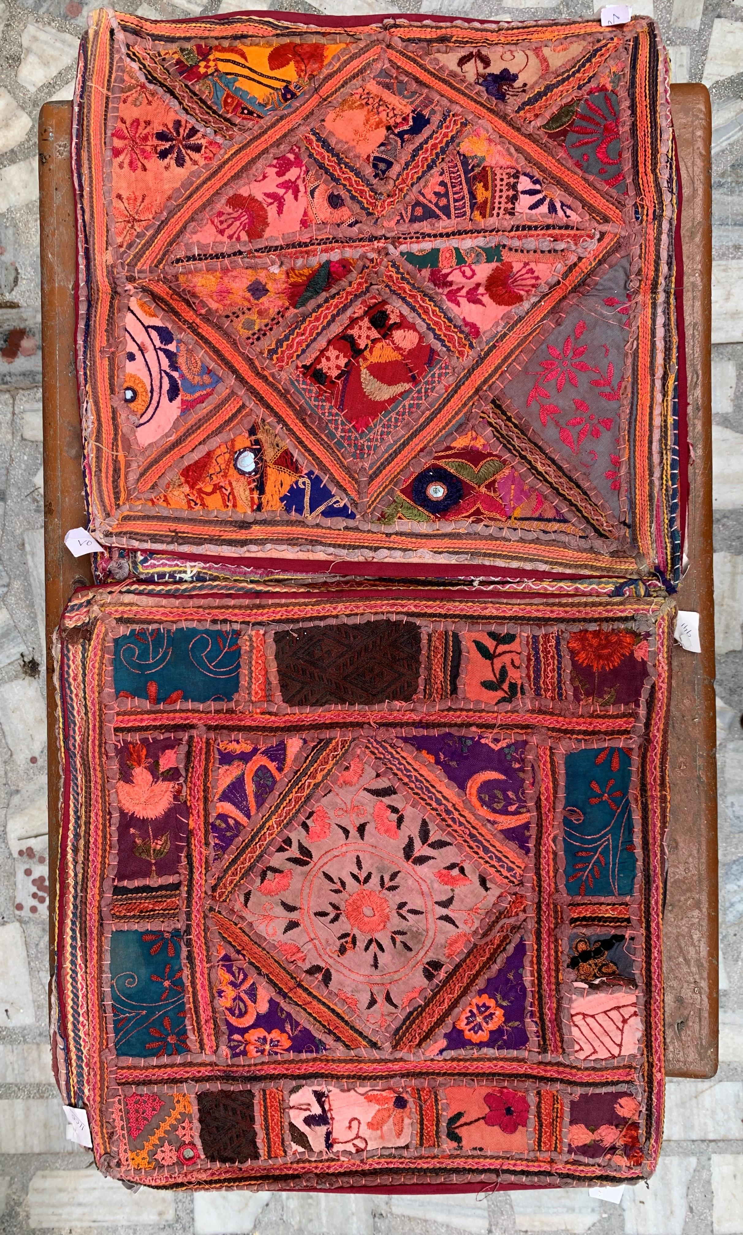 Old Stock Indian Patchwork Cushion Cover | Traditional Handmade Textile 40 x 40 cm ( l x h ) approx.