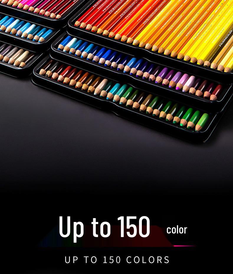 San Fu Prismacolor 150-Farben Ölbasierte Buntstifte für Kunststudenten, Dicke Mine und Leuchtende Farben