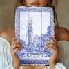 Fatima the Virgin Tile Painting   Iron Wall Art PreDrilled for Easy Hanging WeatherResistant IndoorOutdoor Decor es Blu