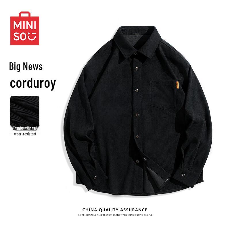 MINISO Men s Heavyweight Corduroy Long Sleeve Casual Shirt Z 2XL