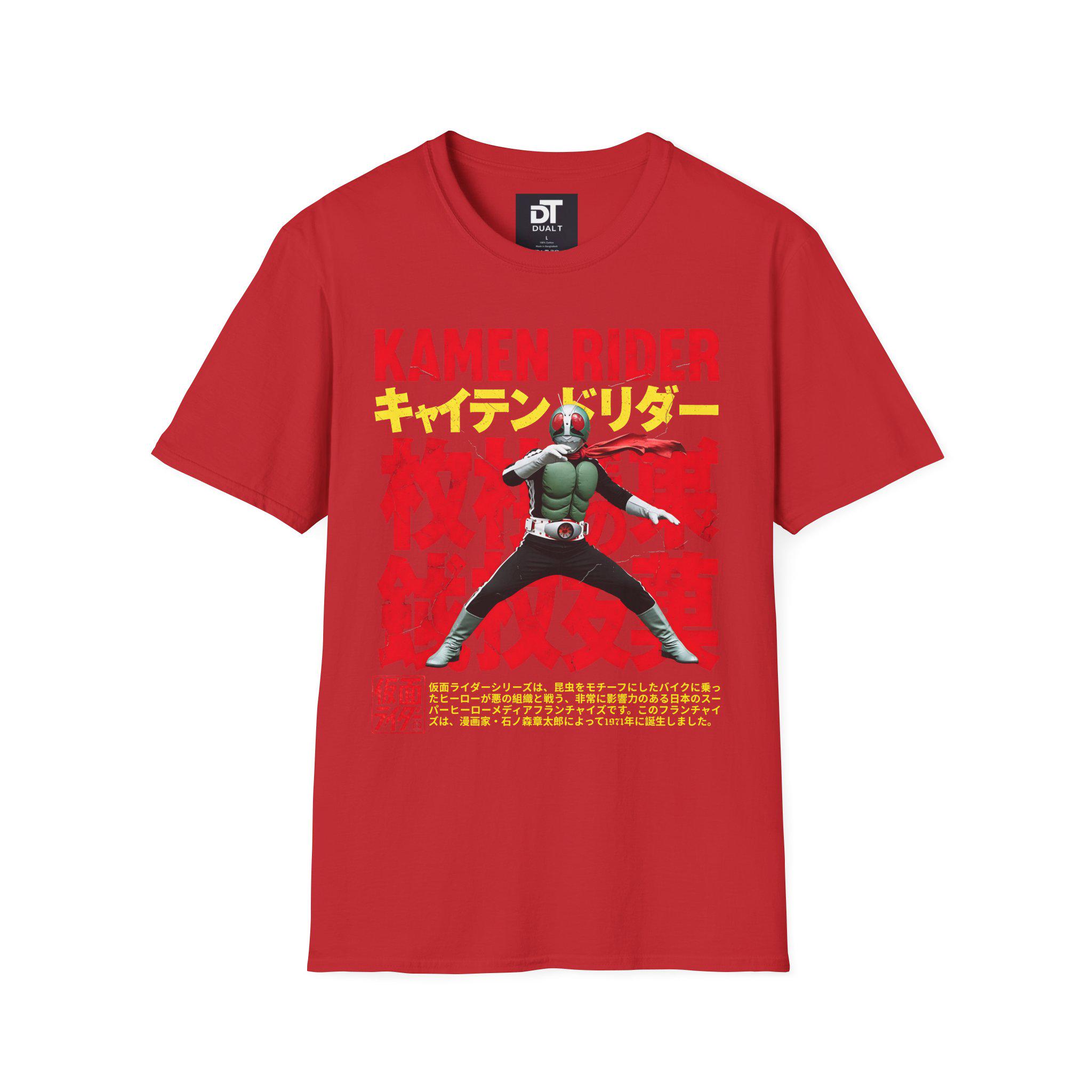 New KaUnisex Knight Shirt Retro Japanese Special Photo TShirt Masked Knight Pattern Short Sleeve Anime Style Streetwear 90s Style 4XL