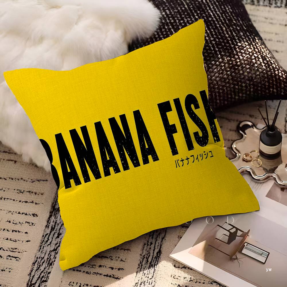 B-Banana F-Fish Pillow Anime Pillow Sofa Bed Head Pillow Cover Cushion Cover 45x45 Cm Fashion