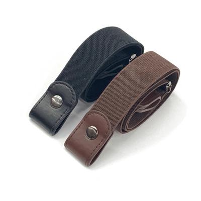 Men's and Women's Non-buckle Belts Slim Elastic Invisible Belt Lazy Belt Elastic Band