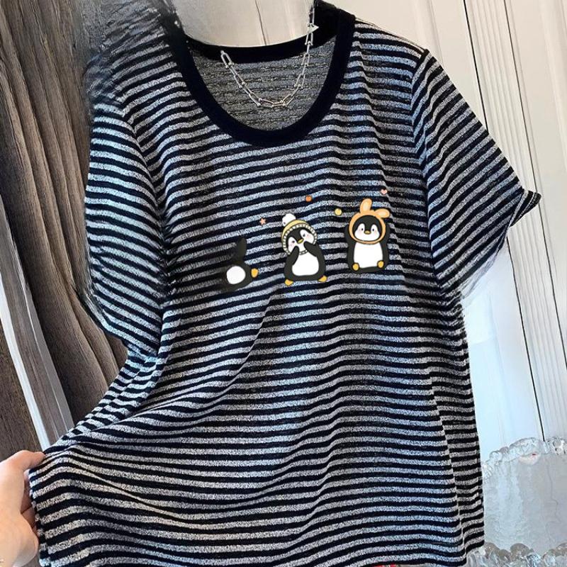 

Очень большая полосатая футболка 4XL чёрный