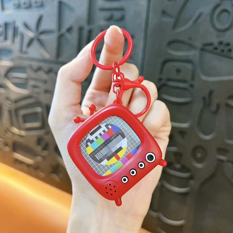 Cartoon Katze Leuchtender TV Schlüsselanhänger: Mini Nachtlicht & Taschenanhänger Geschenk