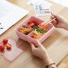 850/1100ml Wheat Straw Bento Box with Tableware Single Layer Compartment Seal Food Container Portable Office Worker Lunch Box