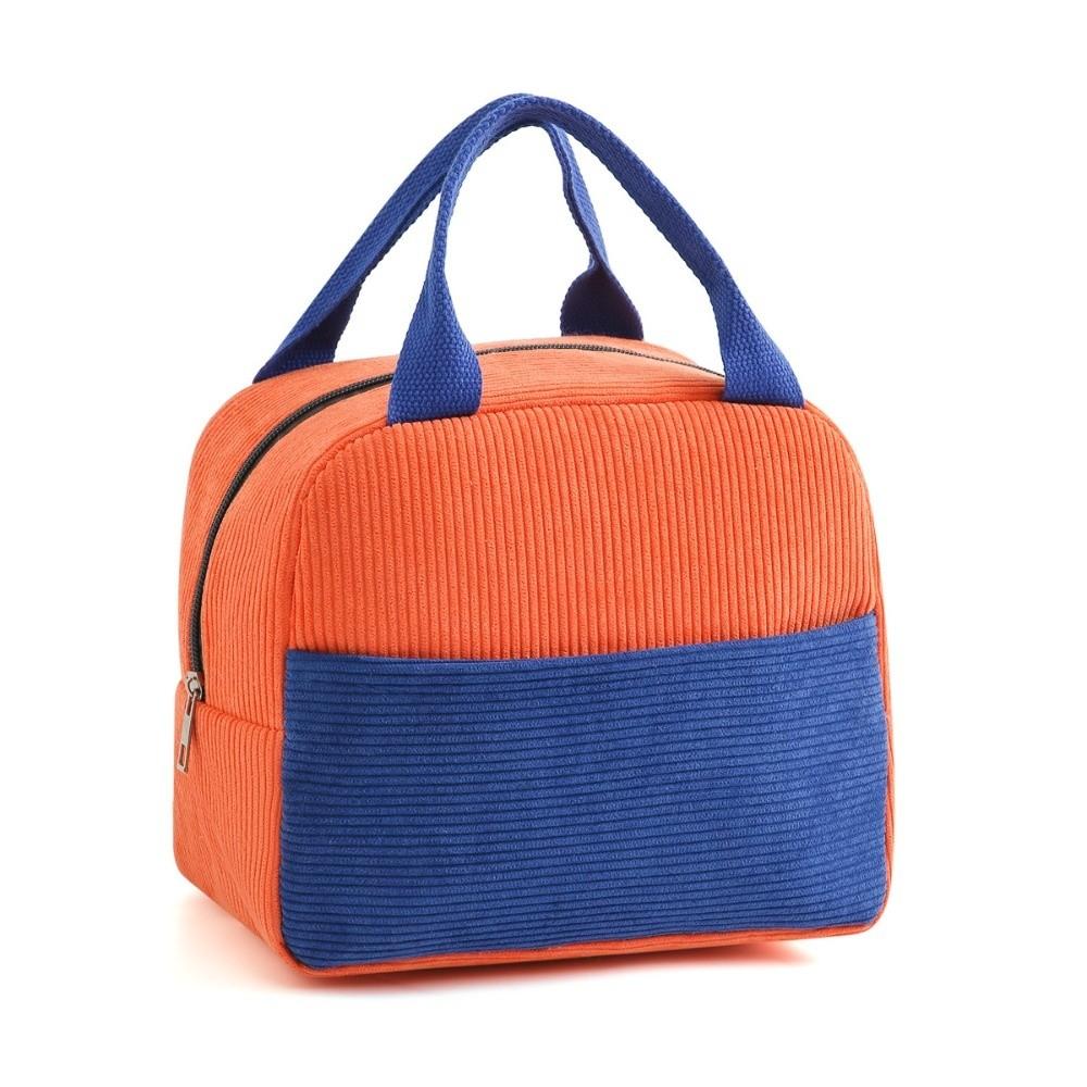 Portable Corduroy Lunch Bag Hand-held Large Capacity Insulated Lunch Box Aluminum Foil Lunch Box Bag