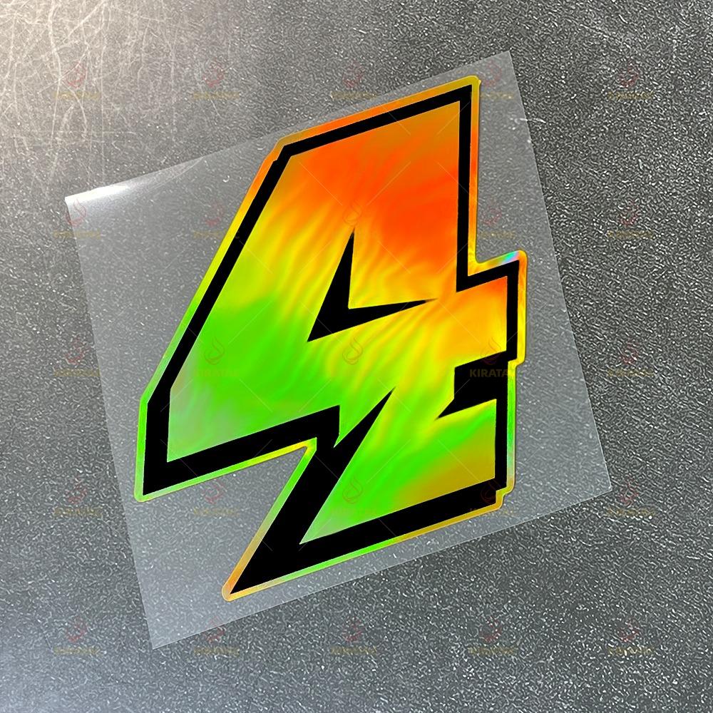 1 Stück Goldene Zahl Motorradaufkleber Wasserdicht für Motorradhelm Windschutzscheibe Kraftstofftank Auto Kofferraum Roller Universal Vinyl Aufkleber