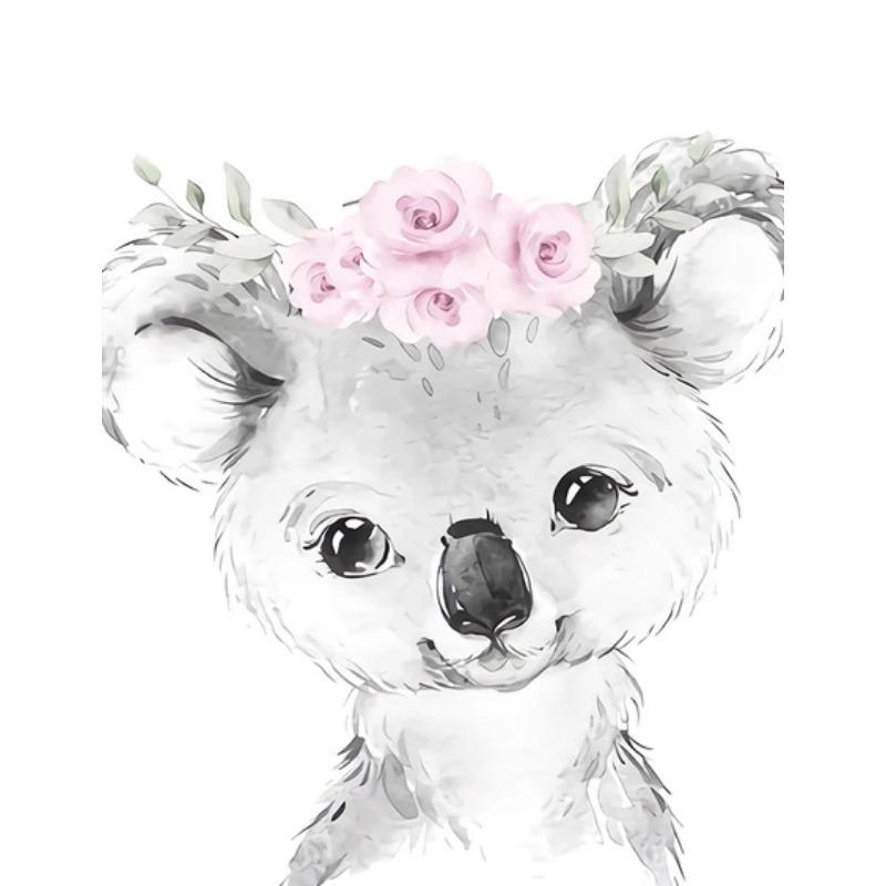 Canvas Painting Cartoon Animals Baby Nursery Pink Flower Lion Tiger Giraffe Poster Print Wall Art for Girls Bedroom Home Decor