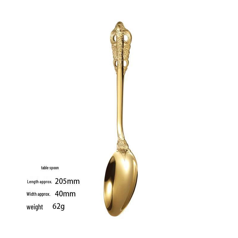 French Royal Court Stainless Steel Cutlery Set: High-End Spoons, Knives, and Forks